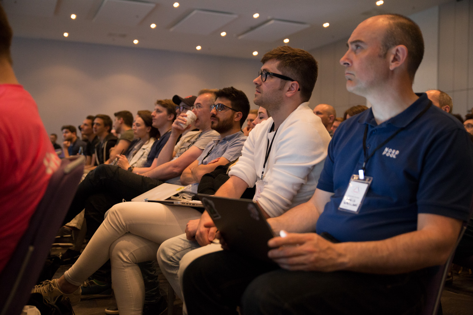 The audience enjoying a speaker at GraphQL 2017