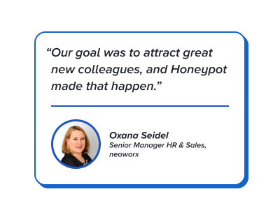Quote: Our goal was to attract great new colleagues, and Honeypot made that happen.